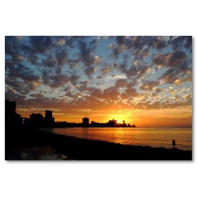 Αφίσα (Κούβα, ηλιοβασίλεμα, ήλιος, ουρανός)